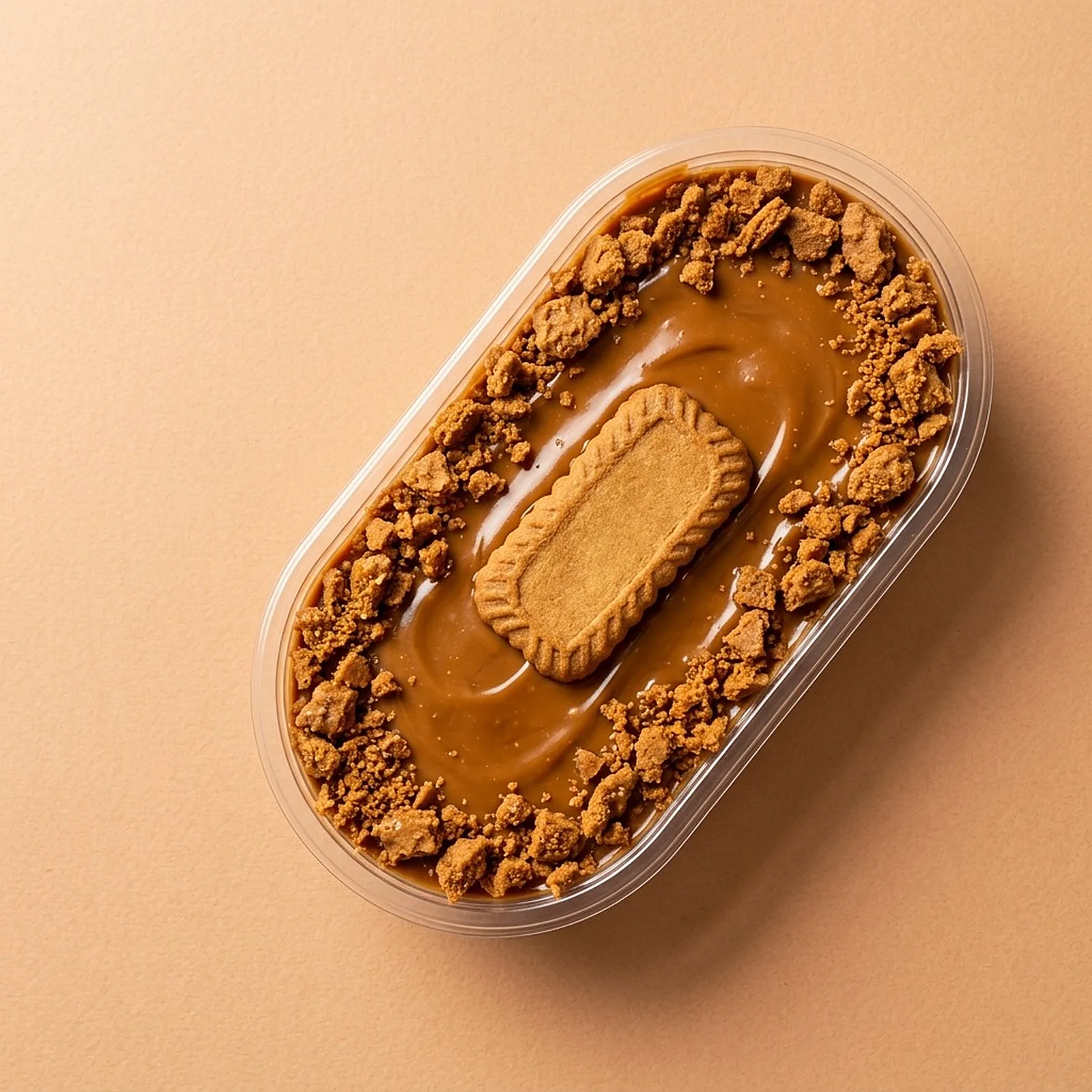 Cheesecuit Lotus crumblier's dengan selai karamel dan biskuit di atasnya
